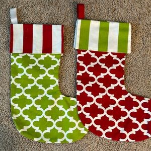 Canvas Moroccan Tile Christmas Stockings, Set of 2